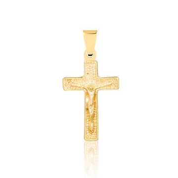 18K Gold Layered Oro Laminado Jesus Cross Design Religious Pendant 31.0003